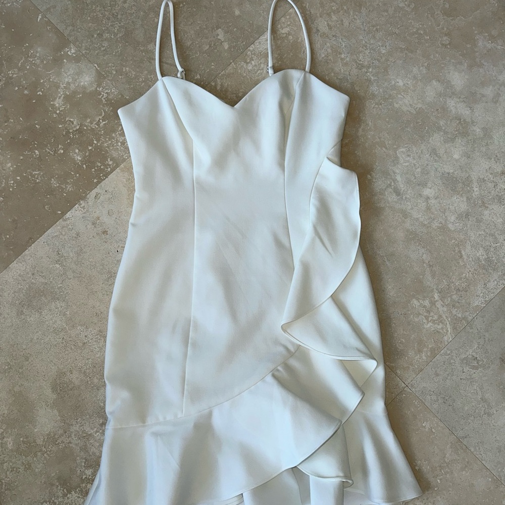 Likely White Asymmetrical Ruffle Dress